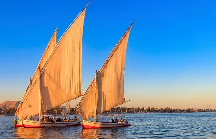 Luxor Felucca sailing on the Nile River